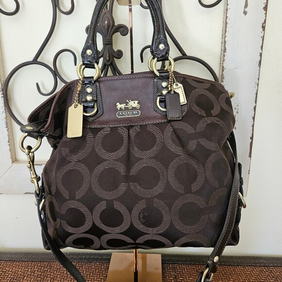 Coach Julianne Large Womens Shoulder bag Brown Optic Tote # 12963 - Picture 1 of 15